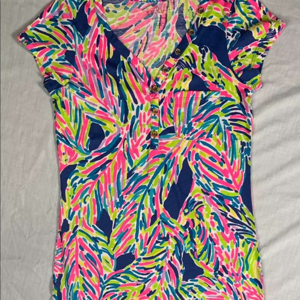 Lilly Pulitzer - Palmira Dress -Indigo Palm Reader - Picture 3 of 5